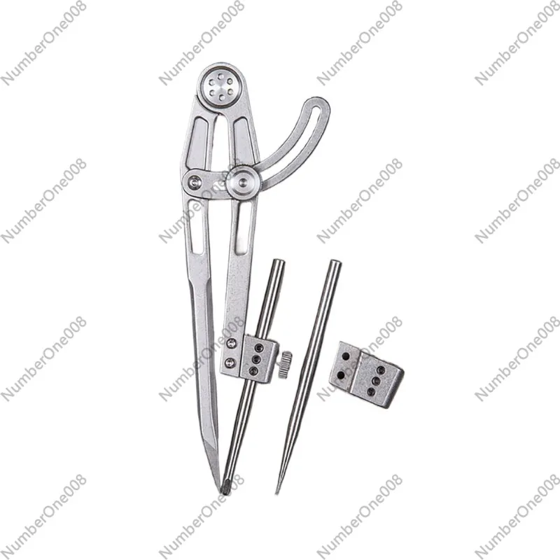 Multi Functional Leather Spacing Measurement Sewing Groove Circular Compass Stainless Steel Groove Cutting Tool