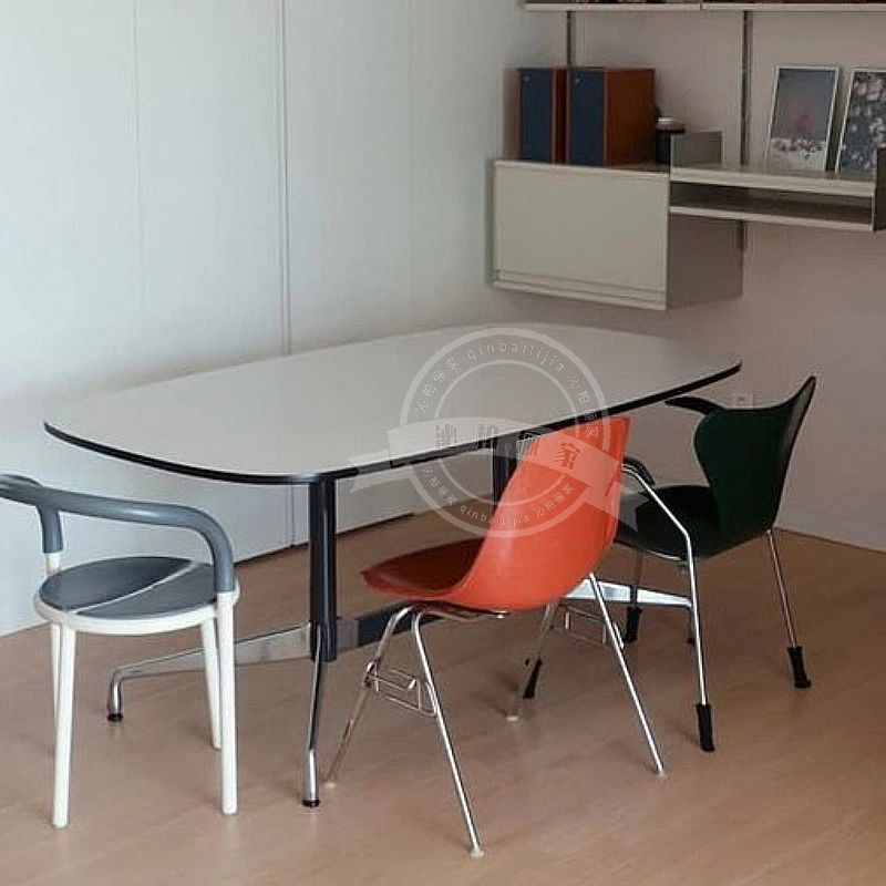 Desk Workbench Eames Table Stainless Steel Dining Table Bauhaus Black Rectangle Solid Wood Medieval Desk