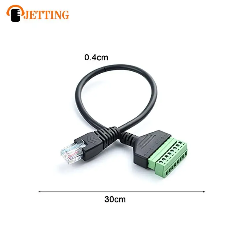1pc RJ45 Ethernet Male To 8 Pin AV Terminal Screw Adapter Converter Block Plug cable