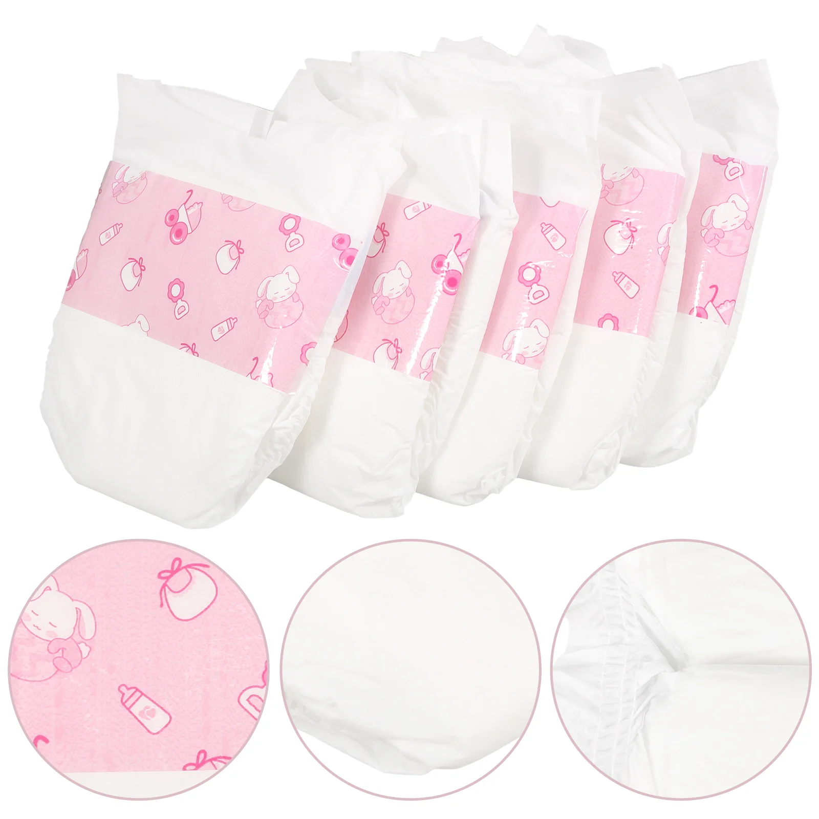 5 Pcs Diapers for Baby Dolls Toys Infants Accessories Pee Reborn Paper Nappies