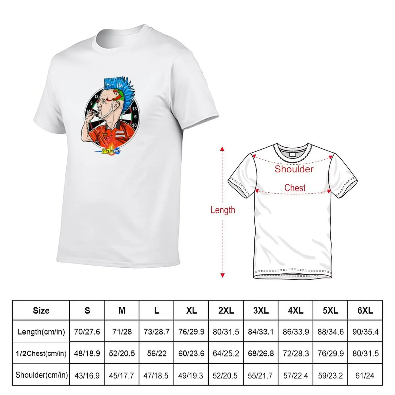 Caricature of Peter Wright by Darts Attack T-Shirt anime figures anime stuff oversized t shirts for men