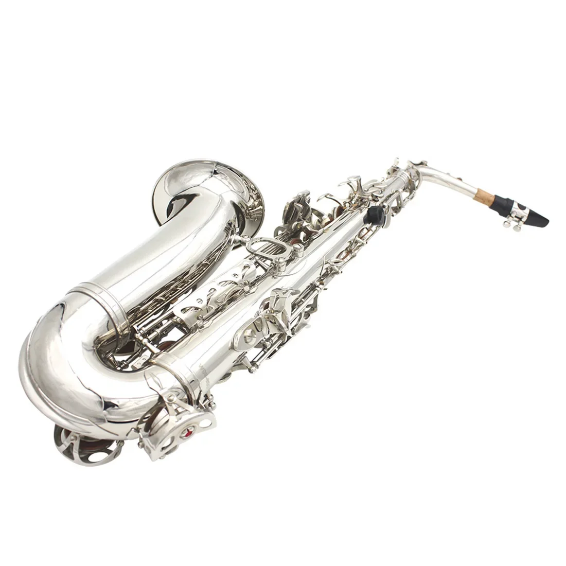 SLADE Alto Saxophone Eb E Flat Alto Saxophone Silver-Plated Sax with Carrying Case Reeds Gloves Cleaning Cloth Accessories