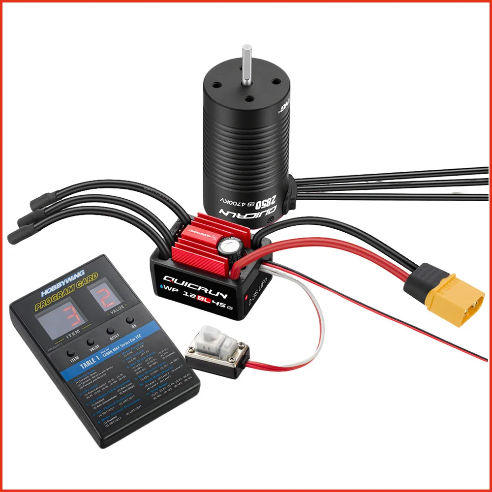 

Hobbywing QUICRUN WP 12BL45 G2 2-3S Waterproof ESC & 2850SL/2840SL Brushless Motor For 1:12 1:14 RC Truck