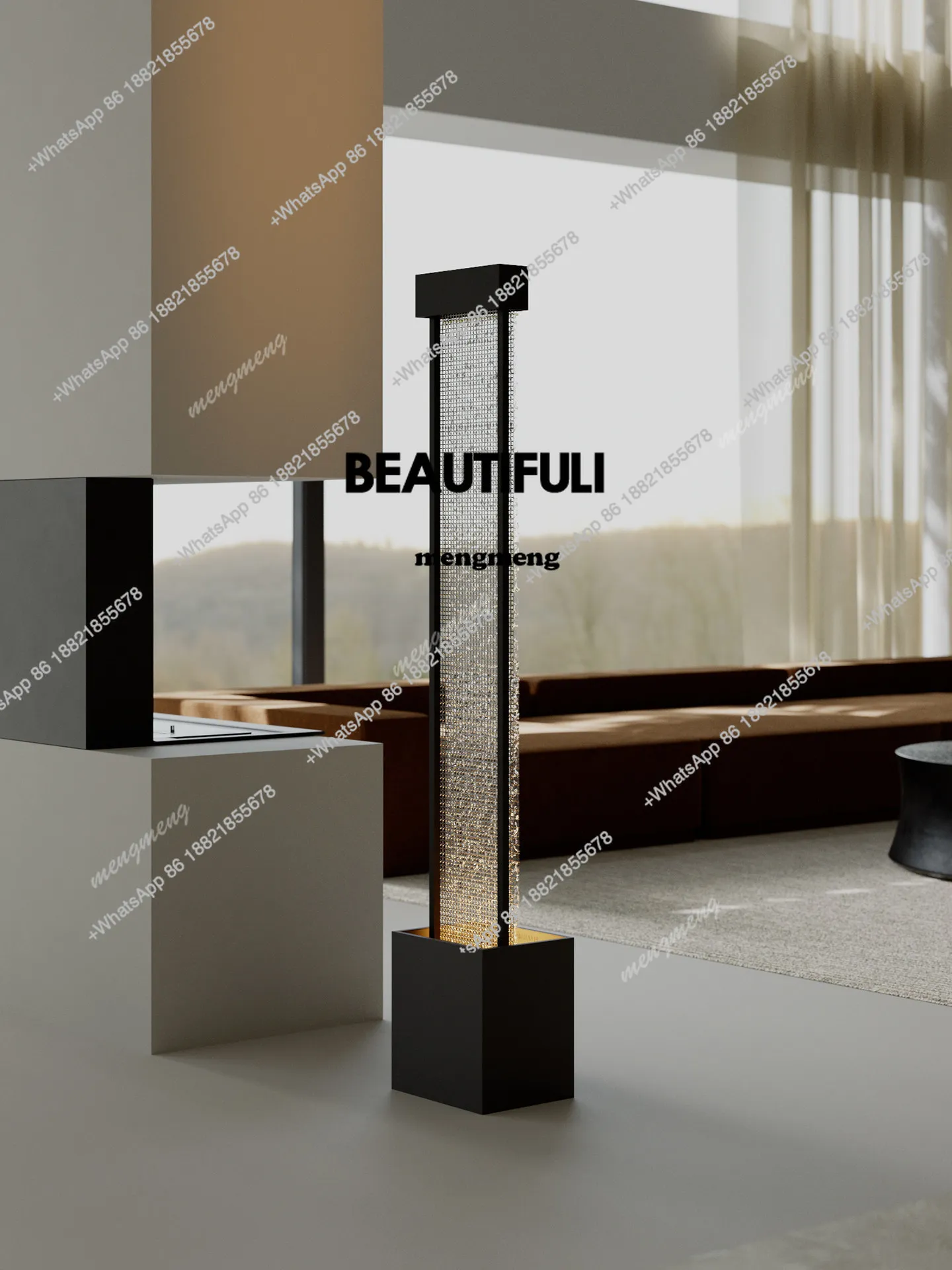D80 circulating water living room, landing to attract wealth, water curtain wall, entrance humidification decoration
