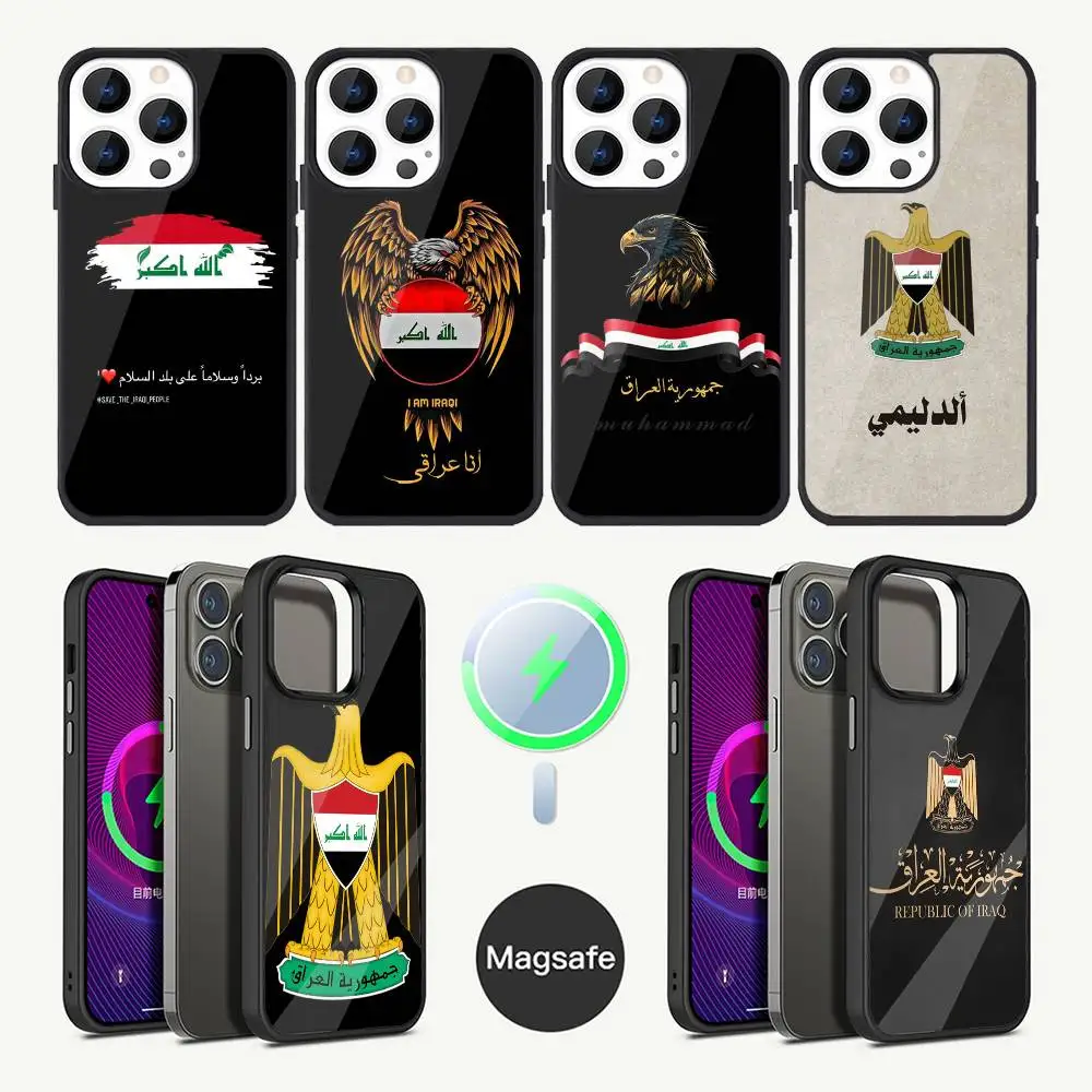 

Nation Iraq Flag Phone Case For iPhone 16,15,14,13,12,11,Plus,Pro,Max Mini Magsafe Magnetic Wireless Charging