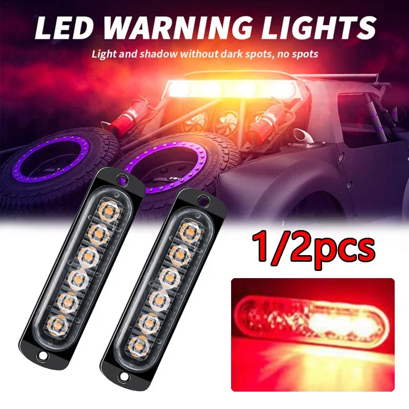 

6LED Car Strobe Warning Light Grill Flashing Breakdown Emergency Light Car Truck Trailer Beacon Lamp LED Waterproof Side Light