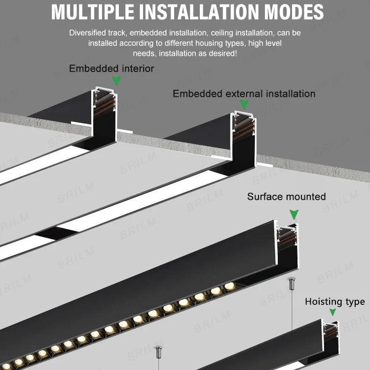 Imagem -04 - Luz de Pista Magnética Inteligente Tuya Alexa Dc48v Led Ponto Grade de Inundação Lâmpadas Pingente Moderna Casa Sala Estar Preto Zigbee3.0