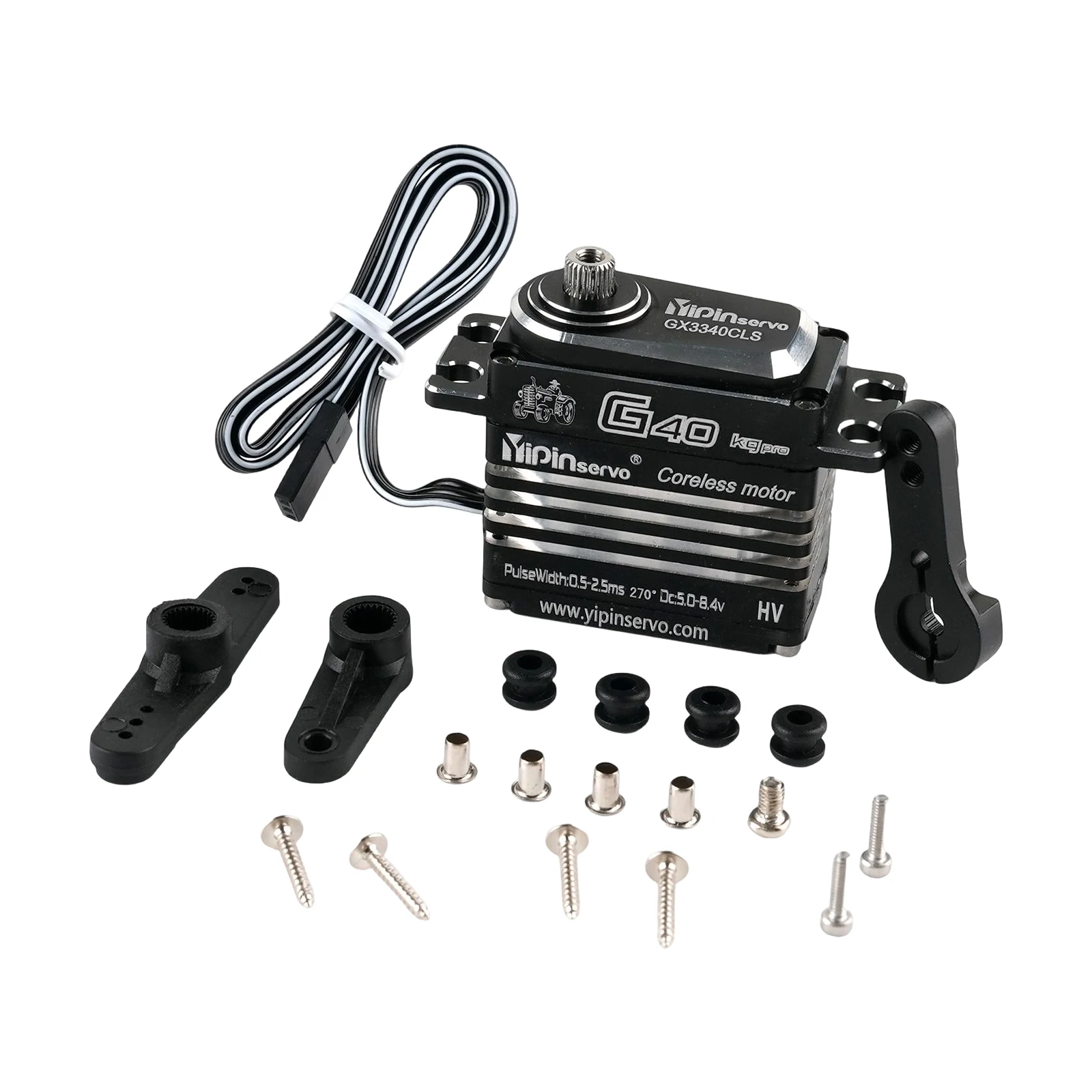 40KG Digital Servo Coreless Motor High Torque Metal Gear Steering Servo Compatible with Xmaxx Crawlers Heavy Duty RC Cars
