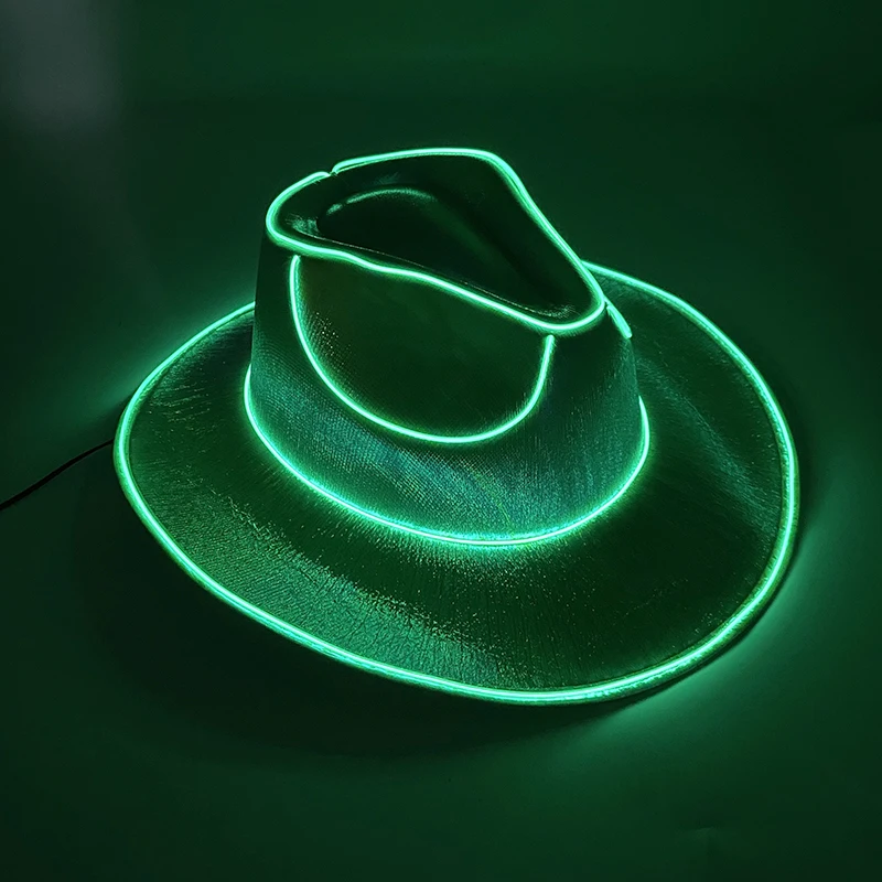 Rave Glowing Light Up Bar Cowboyhut LED leuchtende Braut Cowgirl Cap Nachtclub Junggesellenabschied Requisiten Neon Hut Festival Supplies – Detail 12