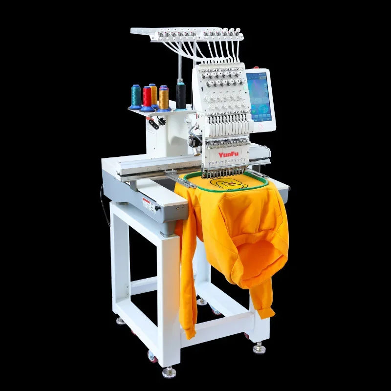 1200 RPM High Speed Brother Ptp One Head Sewing Machinery Single Head Programmable Embroidery Machine For Cap Shirt