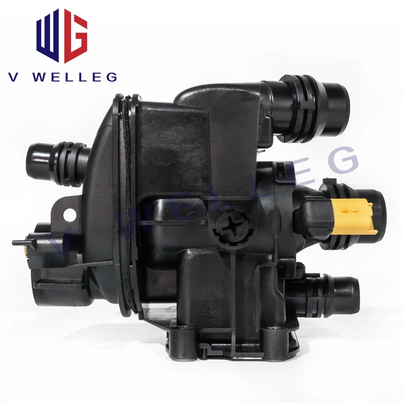 

Cooling System 9807198480 for peu geot 208 308 2008 3008 Citroen DS3 DS4 1.2T Engine Outlet Chamber Thermostat