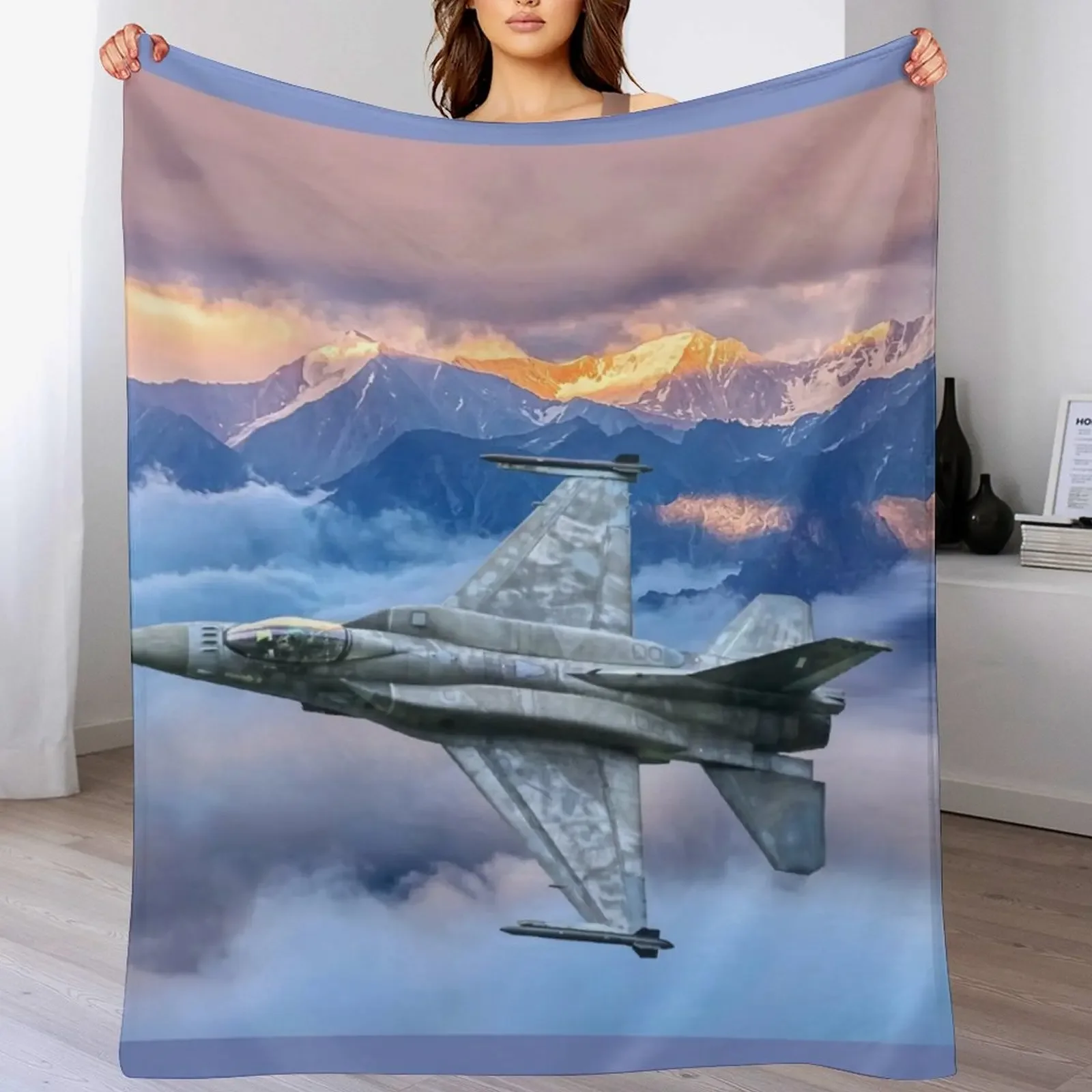 

F16 Fighting Falcon Throw Blanket Hairys Plush Comforter anime Blankets