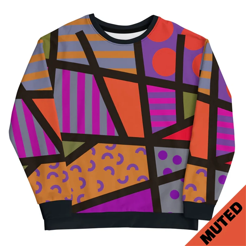 

Square Line Graphics Sweatshirt For Men Casual Sport Personality Pullover Sweatshirts Spring Fashion Men's Long Sleeve Hoodie