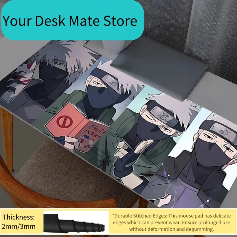 

Computer Varmilo Keyboard Mouse Pad Anime Gaming Accessories Table XXL Gamer Carpet Desk Mat Naruto Kakashi Hatake Mousepad