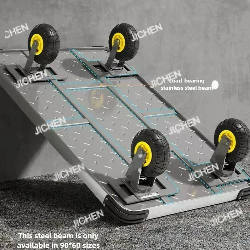 عربة ألواح فولاذية JC JC، شاحنة رباعية العجلات، عربة مسطحة ذات سحب سريع، مقطورة صغيرة قابلة للطي، عربة دفع وسحب