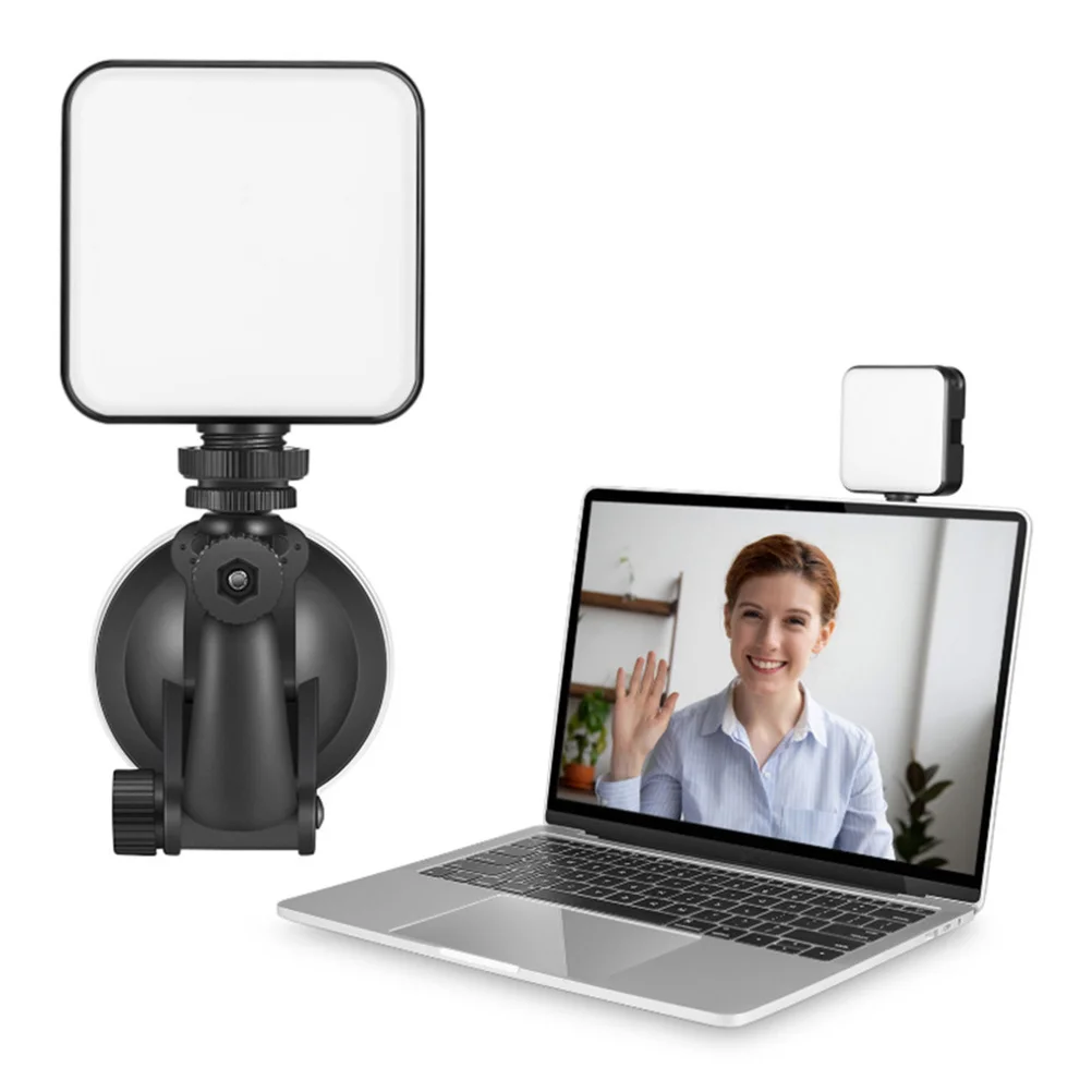 

LED Camera Light Laptop Webcam Lamp Suction Cup Portable Video Conference Light Compact Broadcasting Lighting for Zoom Calls