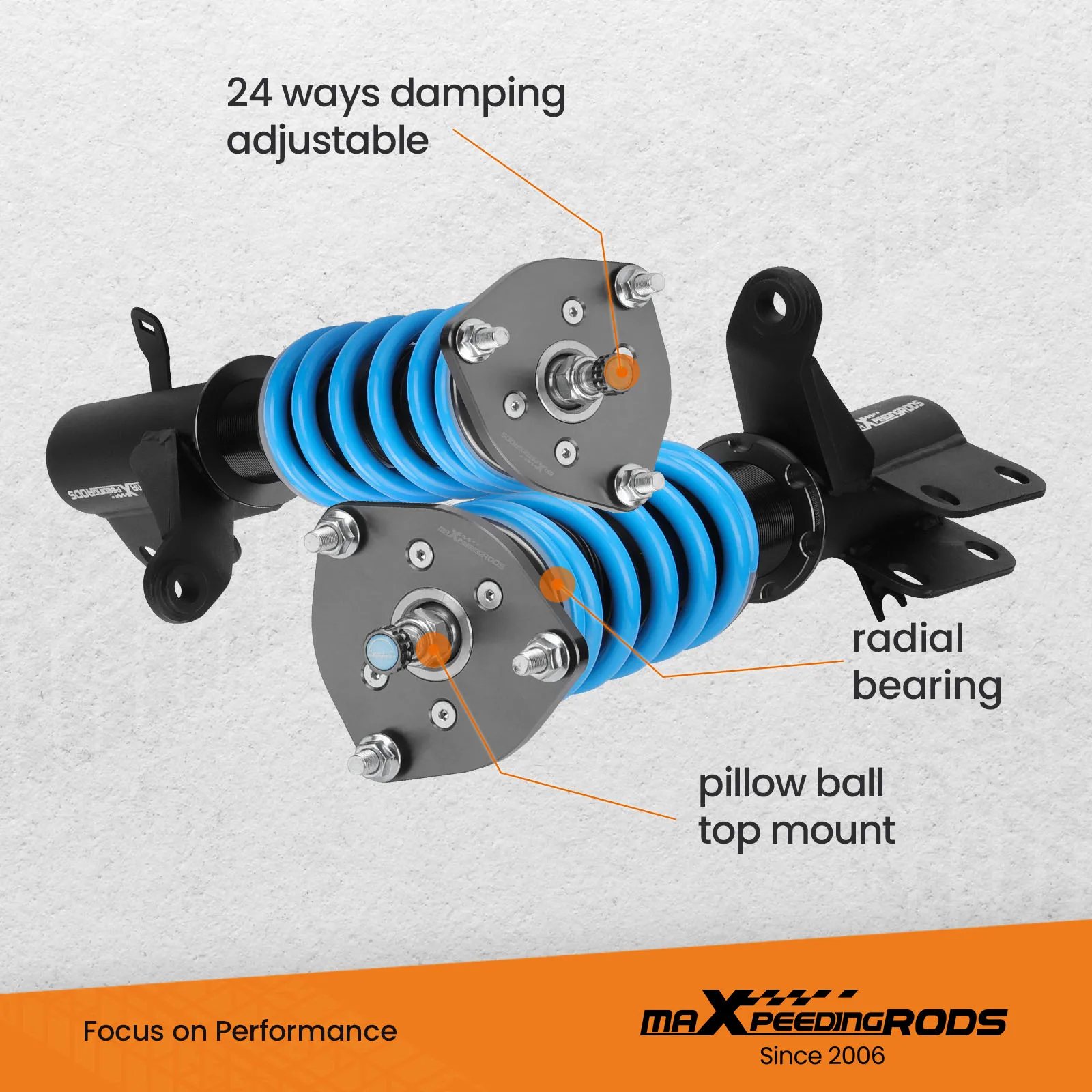 

Регулируемые амортизаторы (койловеры) с 24-позиционной регулировкой демпфирования для Acura RSX и Honda Integra Type-S DC5 2001-2006