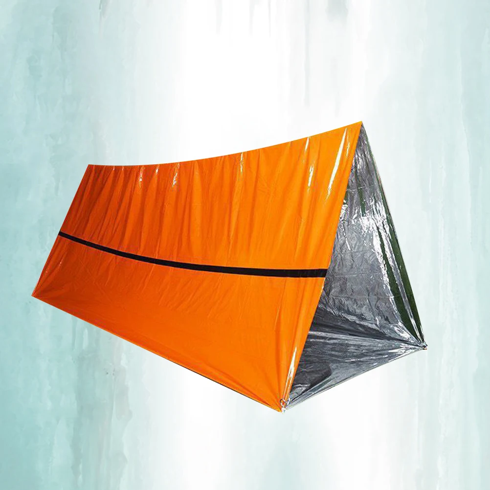 

Portable Emergency Tent Survival Tube Tents Lightweight Compact Waterproof Windproof PE Material Orange