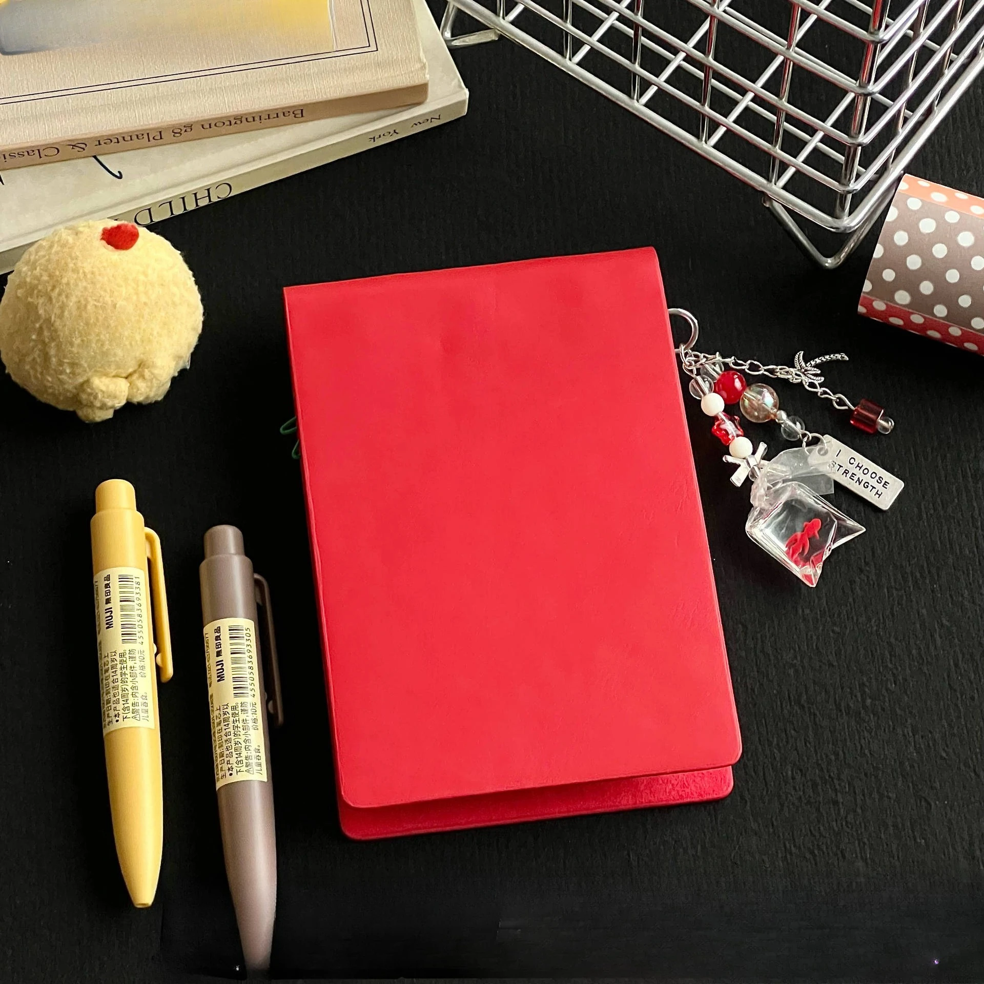 New Creative Retro Red Flip-Up Journal with High Aesthetic Value, Multi-functional Portable Three-Hole Punch Simple Notebook