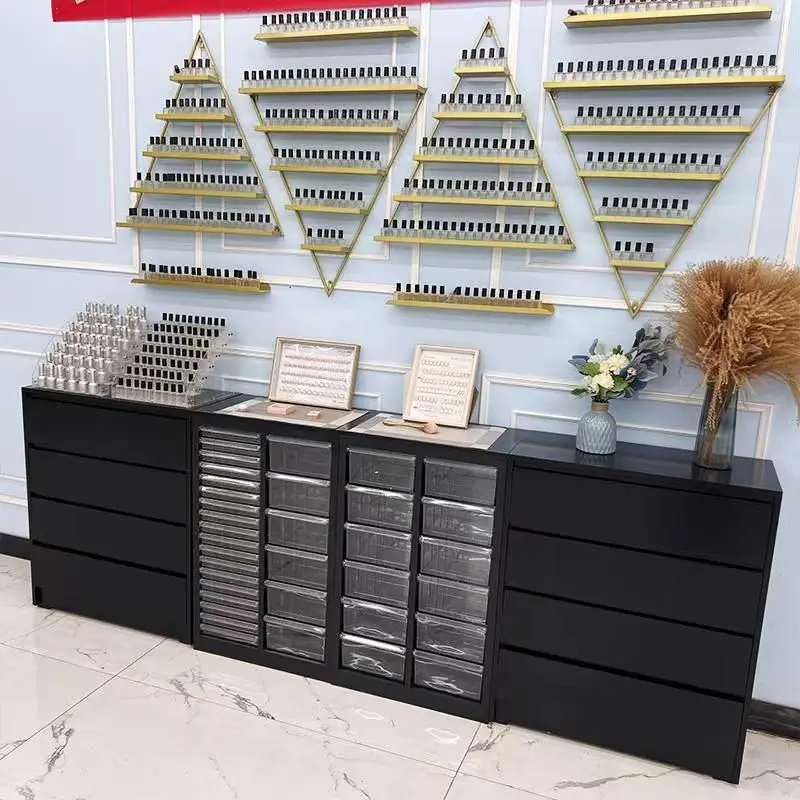 Beauty salon nail polish floor cabinet storage display cabinet