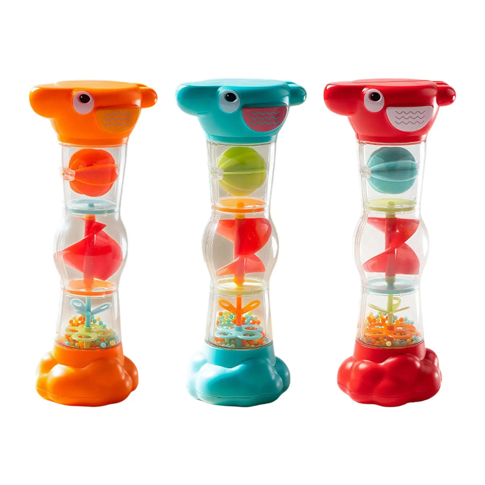 

Звуковой шейкер от дождя для малышей, игрушка для визуального слежения с тройным барьером, многофункциональные аксессуары, песочный таймер, погремушка 24x10 см