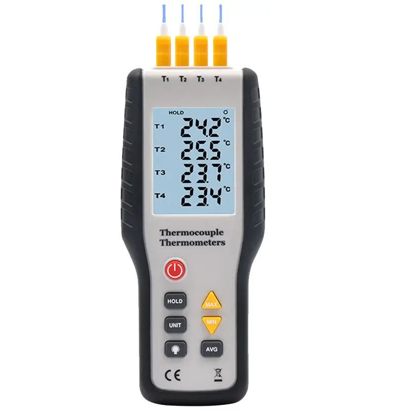 Digital HT-9815 K type Thermocouple Thermometer 4 channel industrial temperature test thermocouple probe sensor -200C--1372C