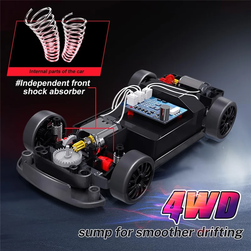 ABWE-RC Drift Car 1:24 Scale Remote Control Car With LED Lights 2.4Ghz 20KM/H Racing Sport Vehicle With Drifting Tires