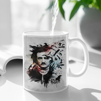 Edgar Allan Poe Coffee Mug 11oz Fun Ceramic Coffee Tea Cocoa Cup Handle Tea Drink Cup