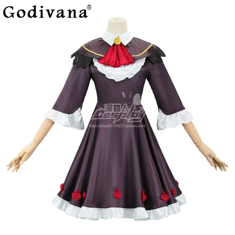 

Playful Cute Ruffles High Waist A-line Cos Dress Spring Summer Half Sleeve Fashion Age Reduction Sweet Animation Party Dresses