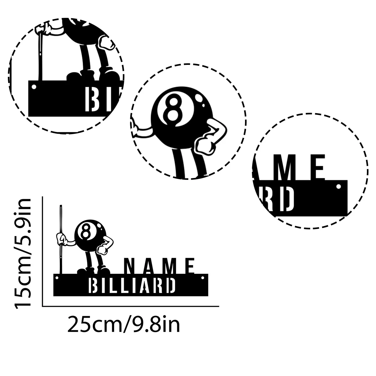 علامات معدنية مخصصة البلياردو منضدية/جدار الفن اسم لوحة معدنية مقهى لعبة غرفة نادي بار ديكور هدايا فريدة البلياردو مدرب الهدايا