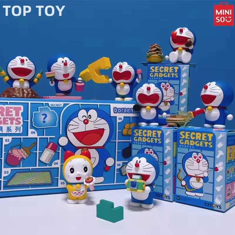 Nowe pudełko z niespodzianką MINISO TOP TOY Doraemon Secret rekwizyty seria figurki śliczne ozdoby dekoracyjne na biurko Model zabawki dla dzieci prezenty