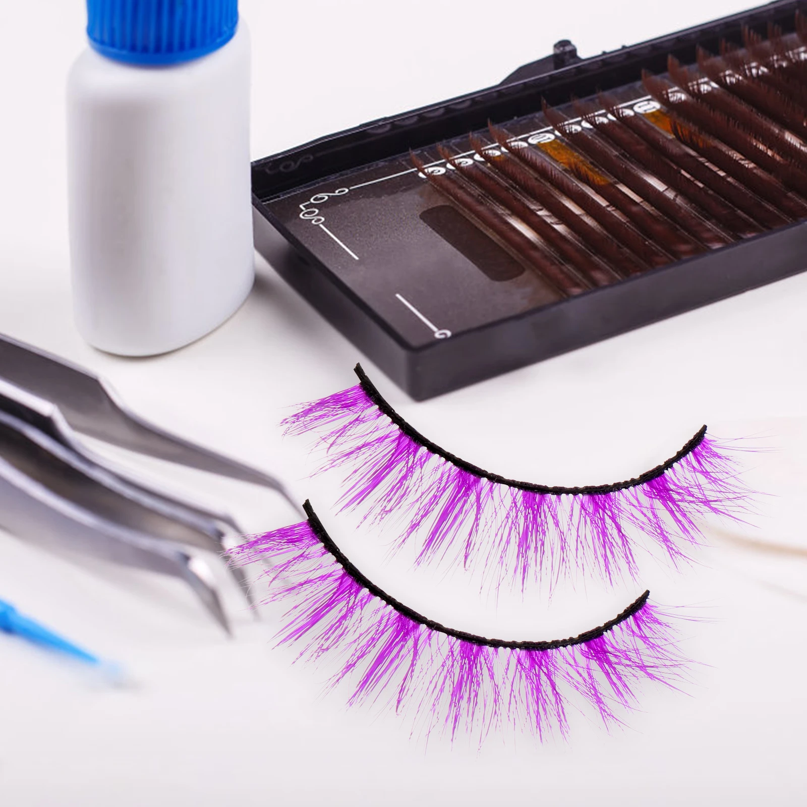 

3 Pairs Fake Eyelashes Bulk Long Thick Three-dimensional Colored Extensions Fun
