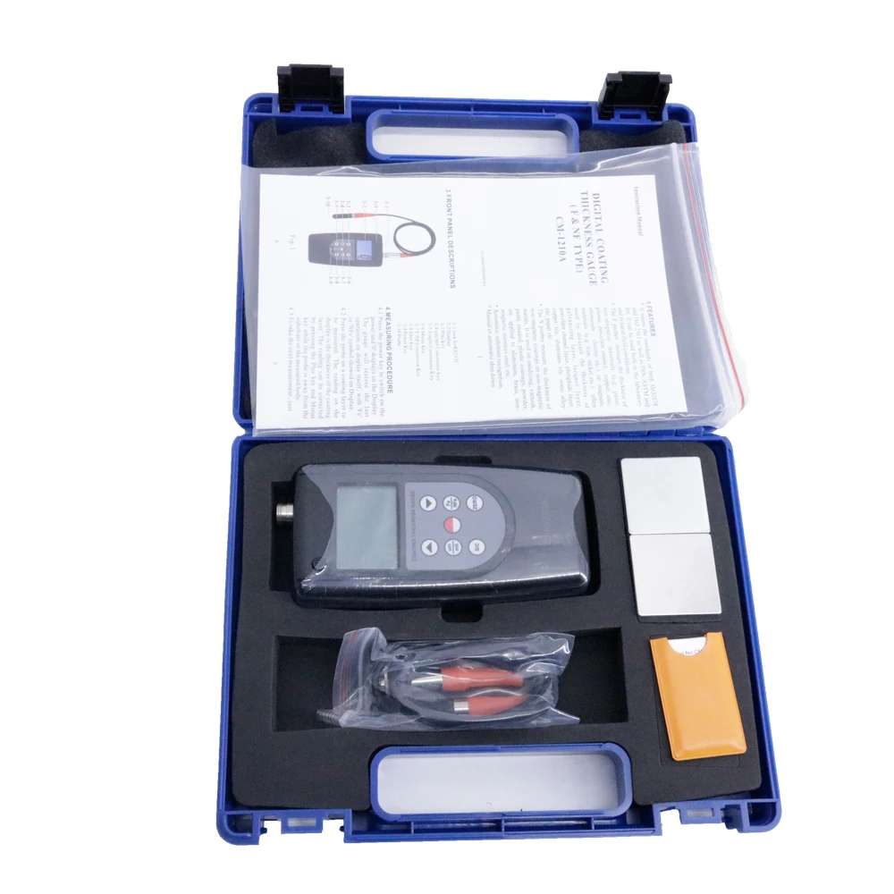 CM-1210A Coating Thickness Gauge F Magnetic Induction&NF Type Eddy Current Range 0-2000um/0-80mil