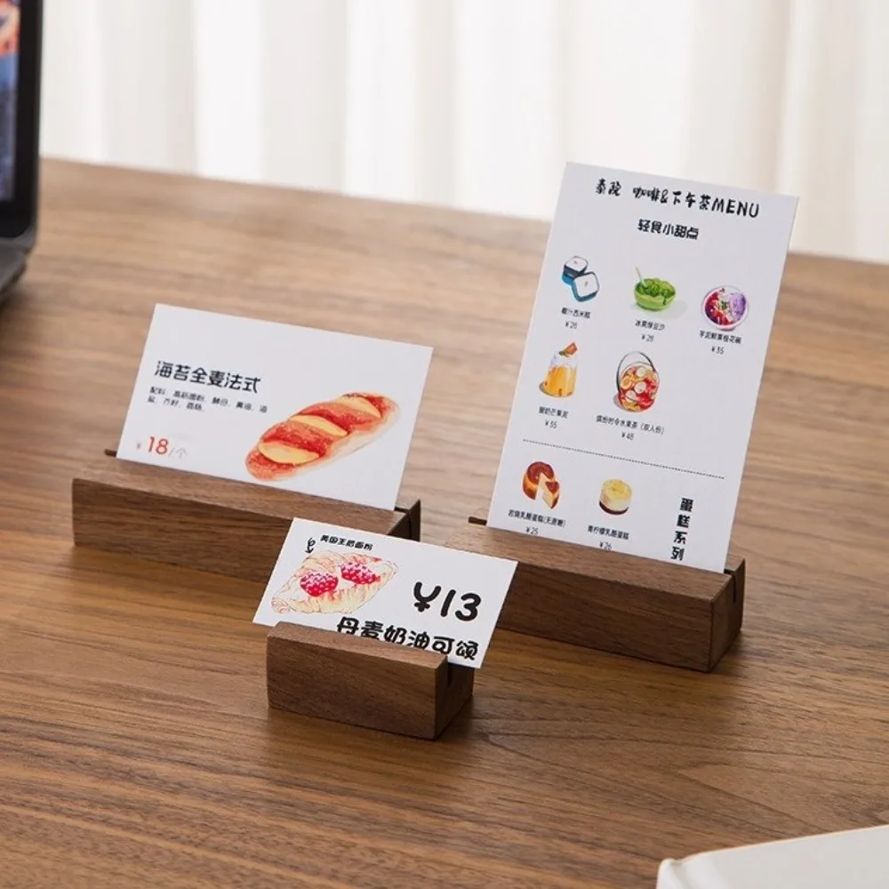 Durable Wooden Price Tag Holder Desktop Use Multifunctional Label Holder Card Display Stand Retail Shop
