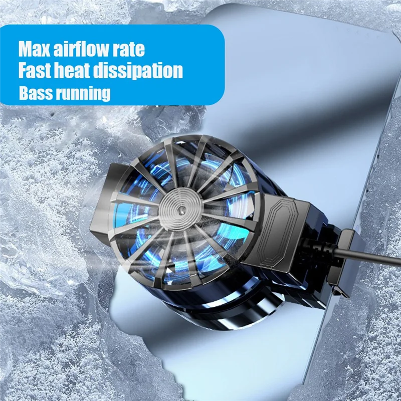 T88C X16 携帯電話ラジエーター 7 葉 45 ミリメートルファン USB 電源携帯電話空冷ラジエーター 4-6.7 インチ電話用