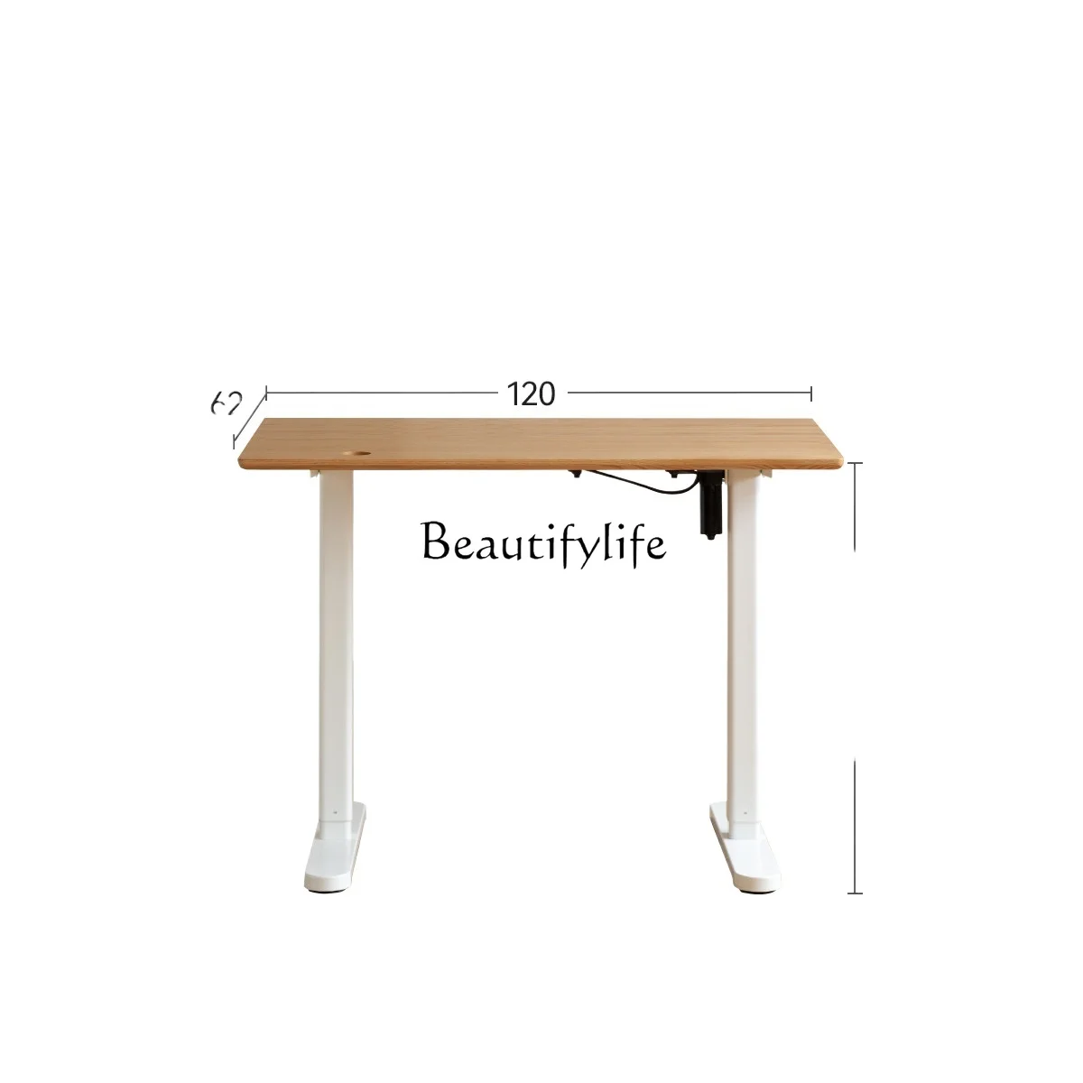 

Solid Wood Desk for Home Study Office Computer Desk with Electric Lift