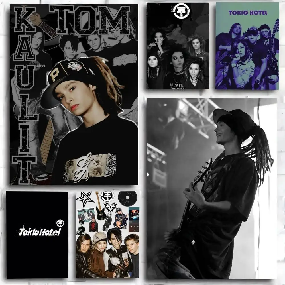 1PC Bill Kaulitz Tom Tokio Hotel Classic poster Self-adhesive Art Waterproof Paper Sticker Coffee House Bar Room Wall Decor
