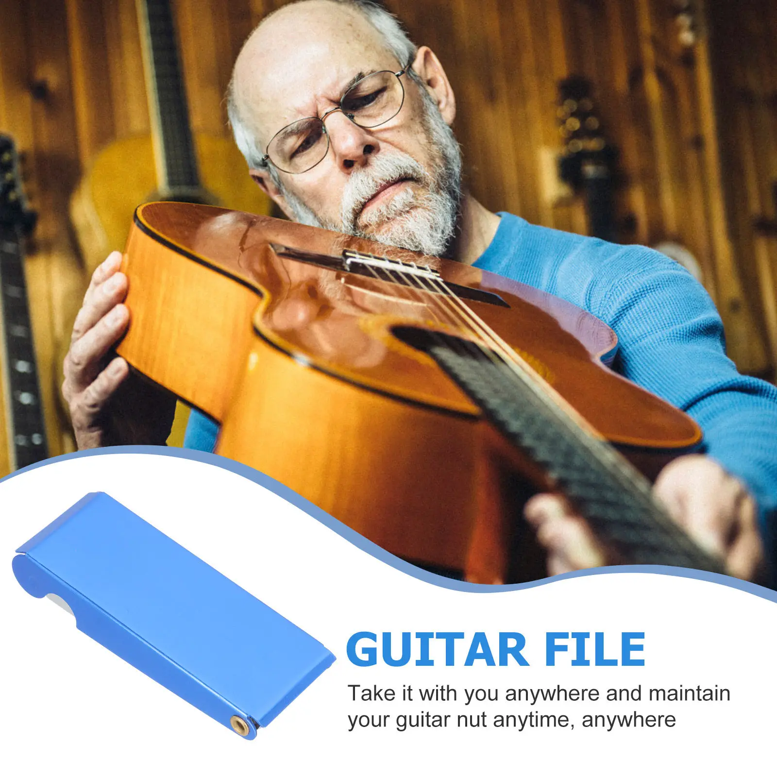 1Set Guitar Nut File Stainless Steel Groove Shaping Tool for Guitar Setup Repair Tuning Maintenance Nut Slot Filing Utility