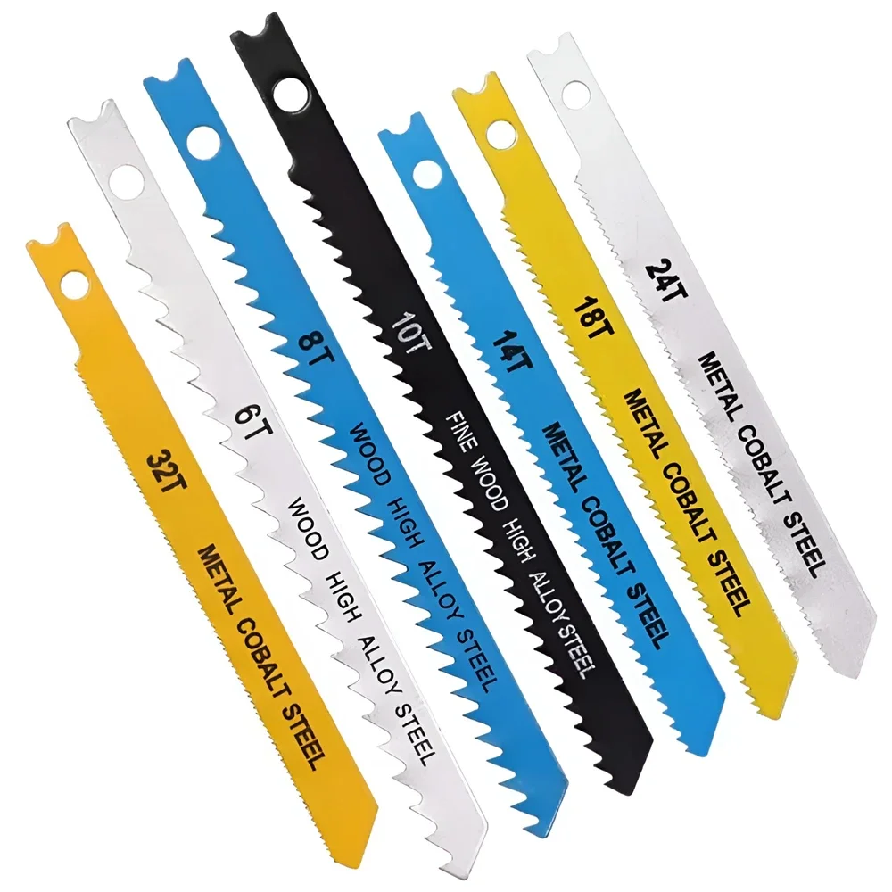 7PCS/1 Set Woodworking Curve Saw Blade Sawtooth Sharp Tough Wear Resistant Multi Specification Fast Cutting Saw Blade