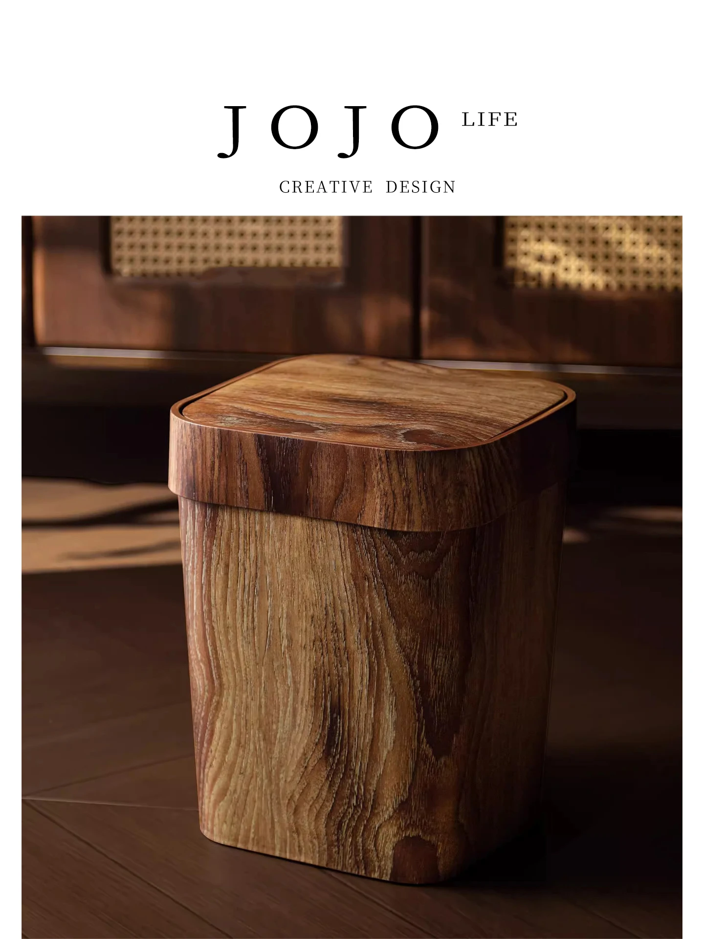 

Домашний контейнер для хранения Mr. Cery Jojos L PD, имитация дерева, с крышкой, для гостиной, длинный цилиндрический, объем более 2 л.