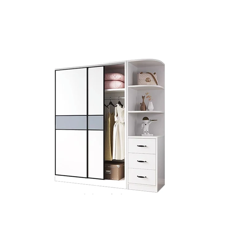 Luxury Modern Wardrobes Wooden Drawer Hanging Clothing Rack Wardrobes Free Shipping Apartment Closets Abiertos Home Furniture