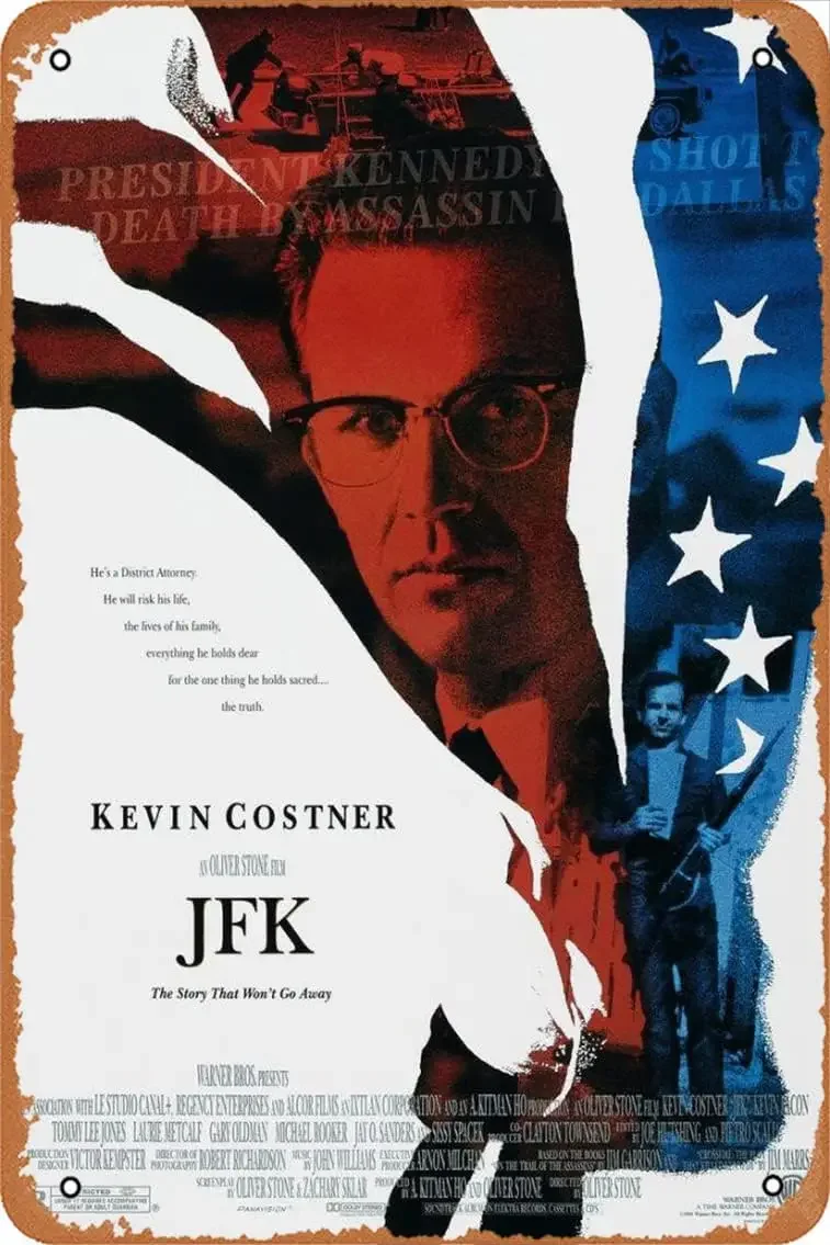 JFK ملصق الفيلم ريترو معدن القصدير تسجيل 8x12 بوصة