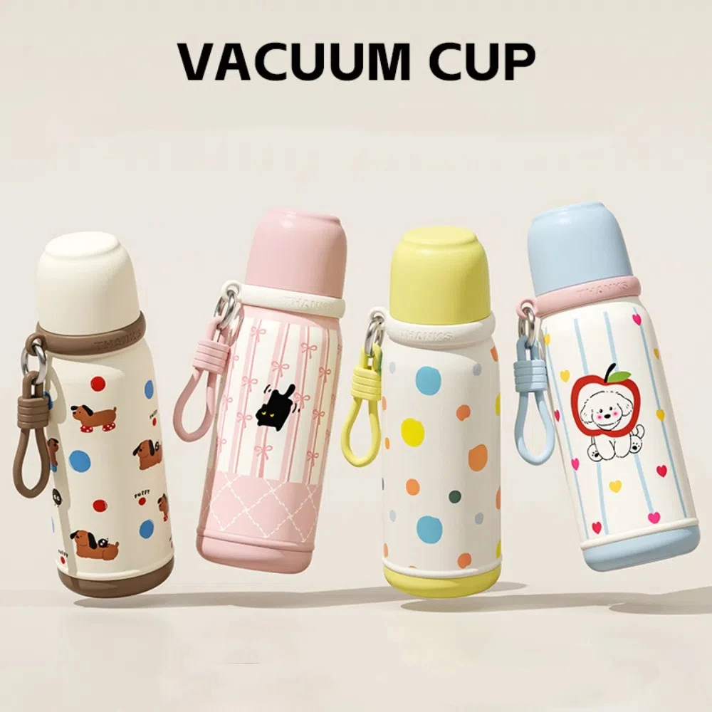 

Durable 500ml Thermal Cup Large Capacity with Straw Stainless Steel Cup Portable Cartoon Insulated Cup Kids