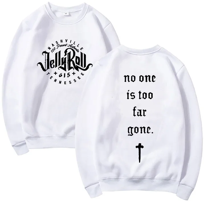 Jelly Roll Letter Print Crew Neck Sweatshirt Women\'s Men\'s Hooded Sweatshirt Casual Pullover