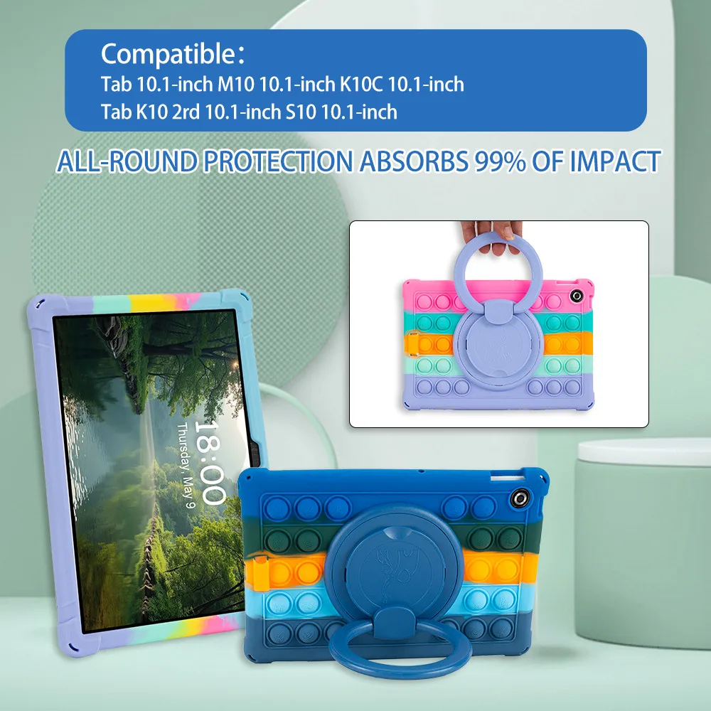 

Rotating Silicone Stand Case For Lenovo Tab 10 1 2025 TB311FU Tab K10 2nd 10.1 TB311XU K10C 10.1inch 2025 Soft Kids Safe Cover