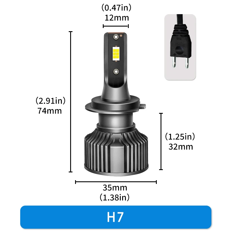 Ampoules de sauna LED H7, 55W, H1, H4, H11, H8, H9, lampes automatiques, Turbo Ice 9005, HB3, 9006, HB4, 9012, Hir2, phares antibrouillard de voiture, blanc 6000K, 12V, 2 pièces