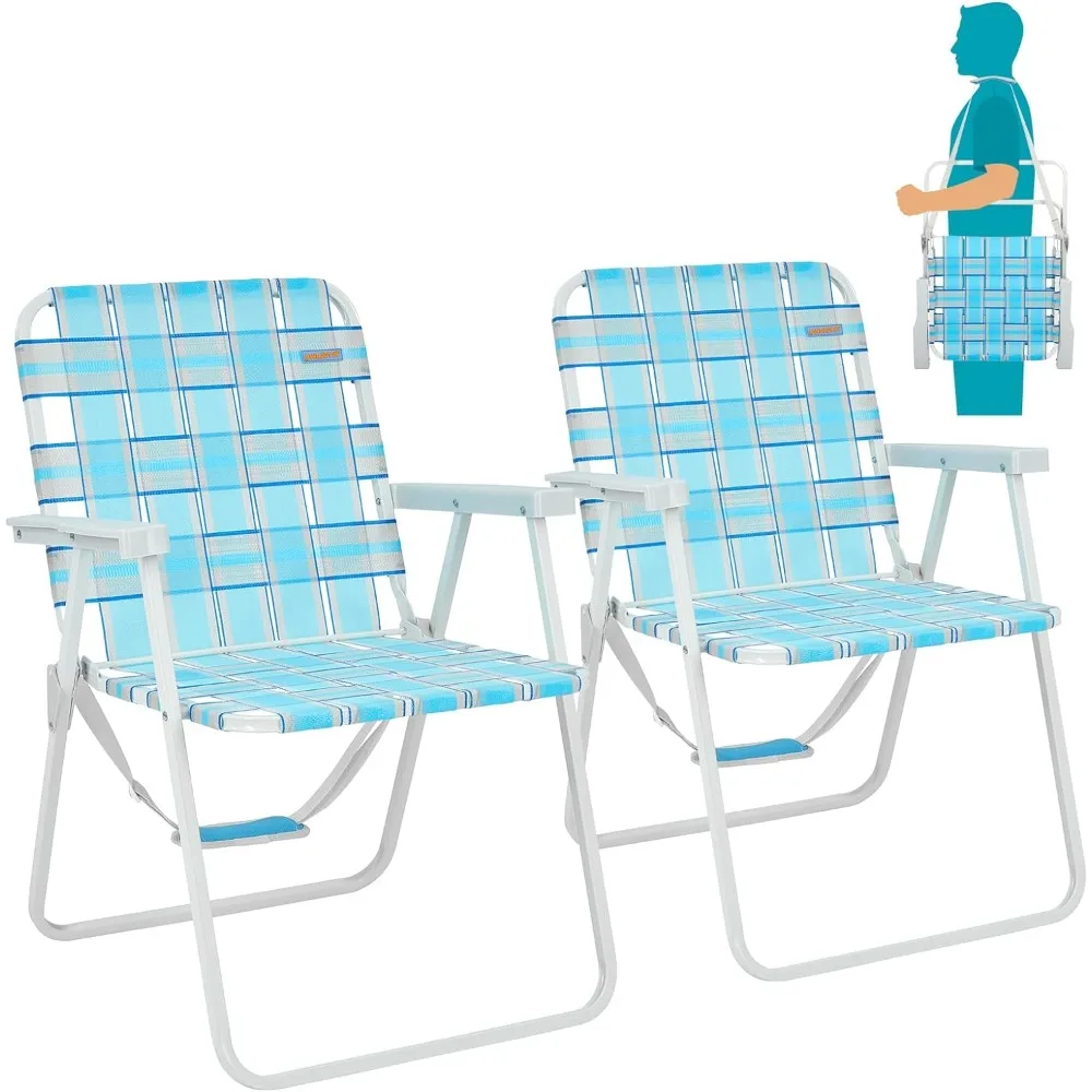 Outdoor Chair Set of 2, Come with Long Adjustable Shoulder Strap, Easy To Assemble, Garden Chair