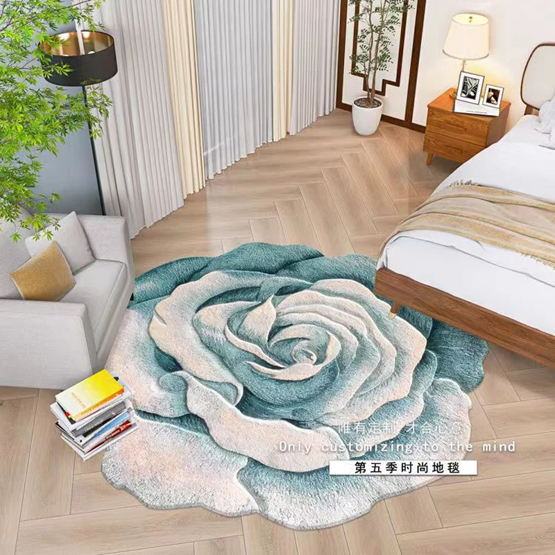 

Cartoon Round Carpet Floor Mat Bedroom Flannel Flower Rug Anti-Slip Baby Play Mat Kids Room Decoration Mats