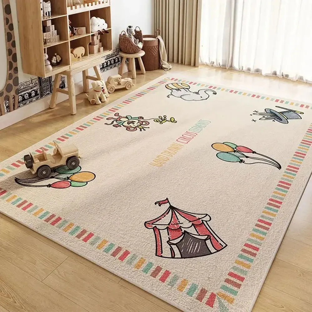 Cartoon Children's Flannel Carpet Carpets for Bed Room Washroom Floor Mat Rug Dining Room Rugs for Living Room Decoration Maison