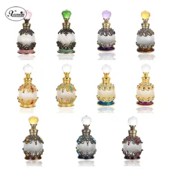 15ml Stone Metal Refillable Perfume Bottle Attar Essential Oil Fragrance Empty Glass Bottles Gift Wedding Favors Home Decoration